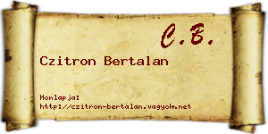 Czitron Bertalan névjegykártya